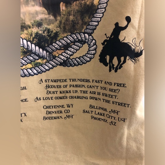 Stampede of Love Country Music Tour yellow concert tshirt size small brand new - Picture 4 of 14